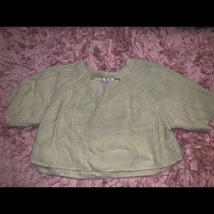 Yellow knitted crop top